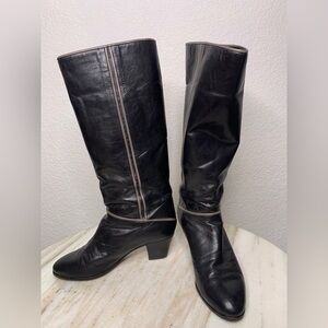 ORMA boots black vintage sz 6.5 Italian hand crafted Black Heeled Boots